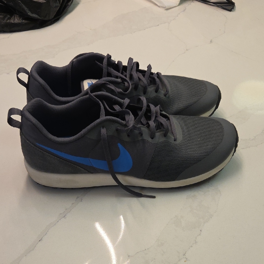 Nike Gray Sneakers‎ with Blue Swoosh